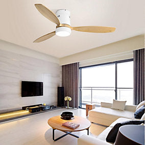 ProximaX Ventilador de techo 132 cm con Madera Maciza y LED