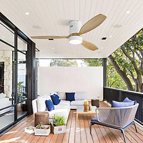 ProximaX Ventilador de techo 132 cm con Madera Maciza y LED