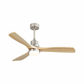 Ventilador de techo 52" LED dimmable, 6 velocidades, control remoto