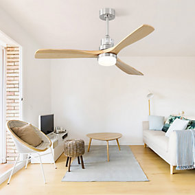 Ventilador de techo 52" LED dimmable, 6 velocidades, control remoto