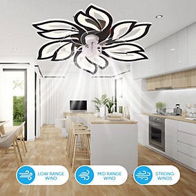 Bextsrack Ventilador Techo 65 cm LED, 6 Velocidades, Temporizador