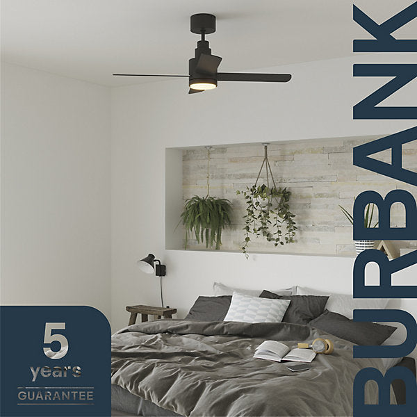 GoodHome Burbank Ventilador de techo LED negro 106 cm 15 m²