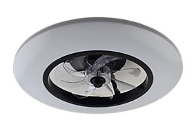 GoodHome Hewish Ventilador de techo con iluminación negro blanco 58 cm