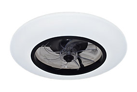 GoodHome Hewish Ventilador de techo con iluminación negro blanco 58 cm