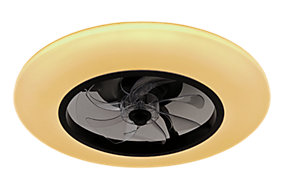 GoodHome Hewish Ventilador de techo con iluminación negro blanco 58 cm