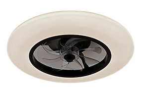 GoodHome Hewish Ventilador de techo con iluminación negro blanco 58 cm
