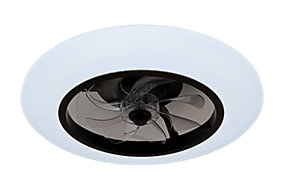 GoodHome Hewish Ventilador de techo con iluminación negro blanco 58 cm