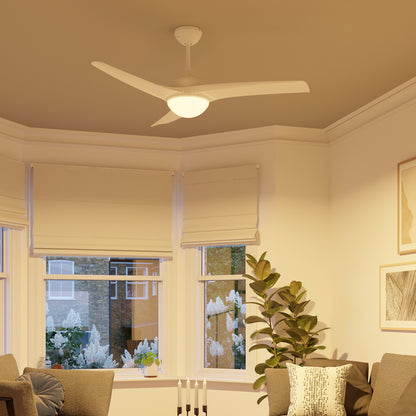 GoodHome Linto Ventilador de Techo con Luz Blanco 132 cm