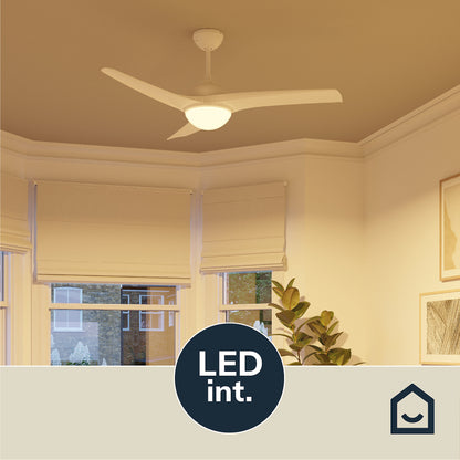 GoodHome Linto Ventilador de Techo con Luz Blanco 132 cm
