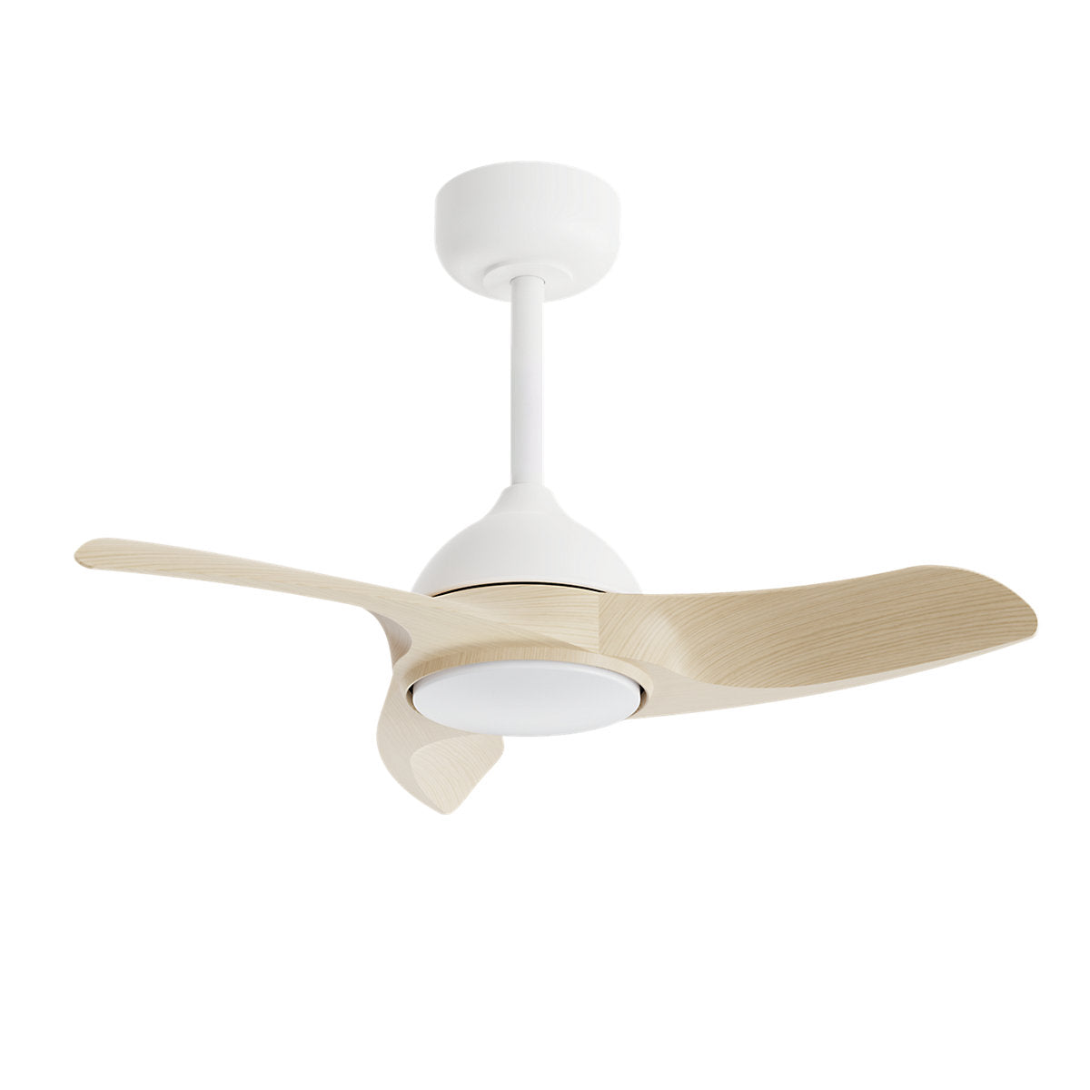 Sulion Ventilador de techo LED 76 cm Madera clara Control remoto