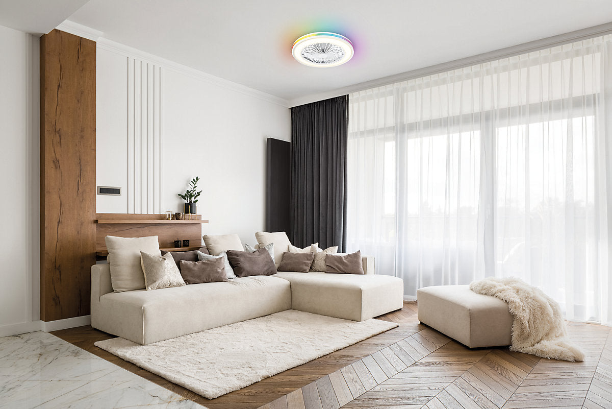 Seynave Sergio Ventilador de techo LED RGB Blanco Ø46 cm