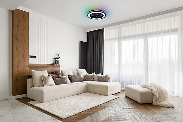 Ventilador de Techo Seynave Sergio LED RGB Negro 46 cm