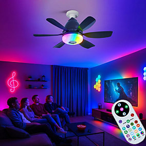 Bextsrack Ventilador de Techo con Luz, Remoto, 3000K-6500K, Brillo, Bluetooth