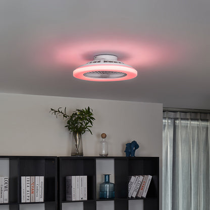Clemo Ventilador de Techo 48 cm con LED RGB y Control