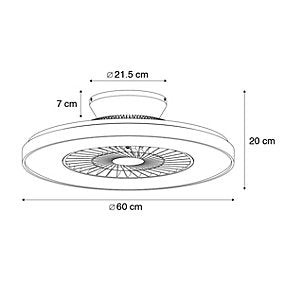 Qazqa Climo Ventilador techo estrella, intensidad variable, blanco