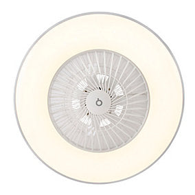 Qazqa Climo Ventilador techo estrella, intensidad variable, blanco