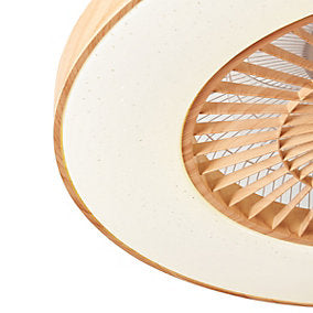 Climo Ventilador de Techo Madera 60 cm LED Dimmable con Control
