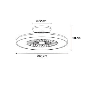 Climo Ventilador de Techo Madera 60 cm LED Dimmable con Control