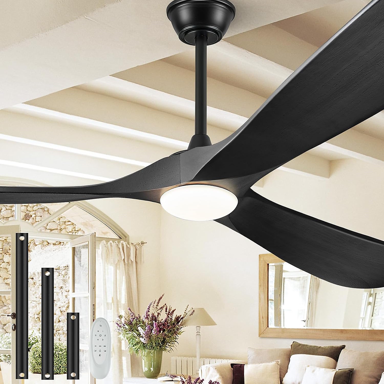 EXQUIO Ventilador de Techo Industrial Reversible 108 cm con Luz