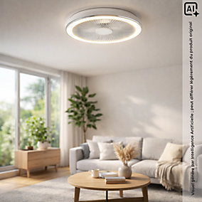 Voltman Cosmo Ventilador de Techo LED 40W Blanco 55 cm