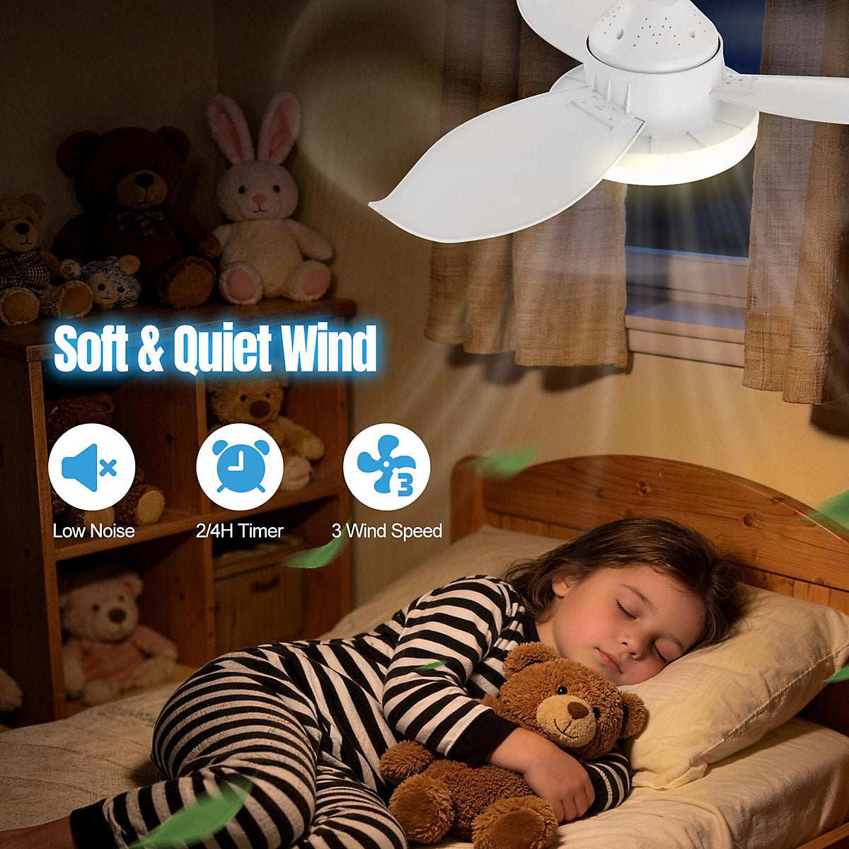 Ventilador Techo Luminoso Moderno 91,5 cm Tricolor Con Control Remoto E27