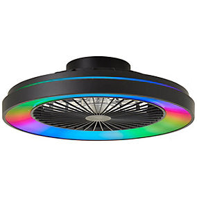Brilliant Mazzaro Ventilador de Techo LED RGB Negro 48,5 cm