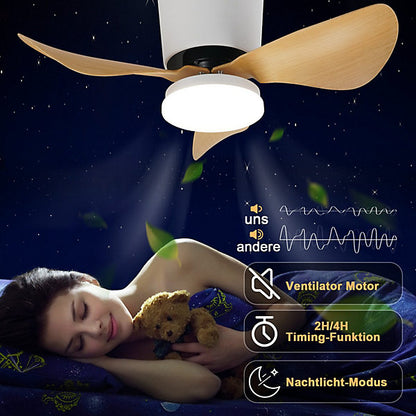 NETTLIFE Ventilador de techo LED Dimmable Silencioso 23 W 70 cm 6 velocidades
