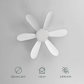 EgloClovely Ventilador de Techo LED Blanco Ø52 cm Control Remoto