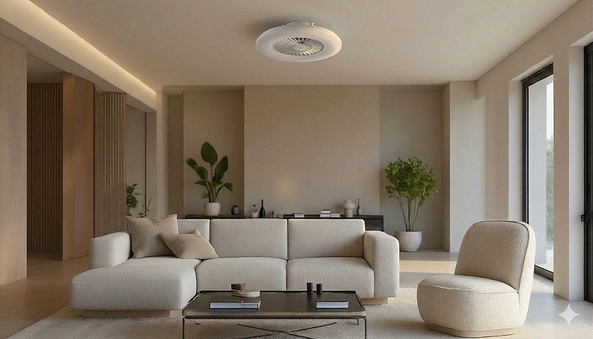 Ventilador de techo silencioso con luz LED 60 cm Seynave José