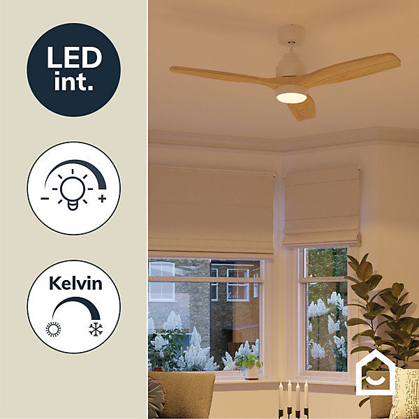 GoodHome Szilard Ventilador Techo LED 2200 LM 132 CM