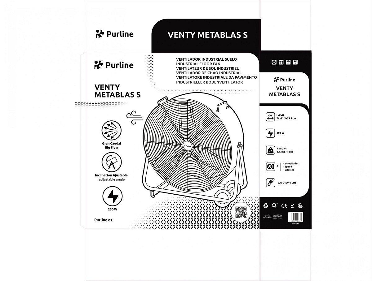 Purline VENTY METABLAST S Ventilador Industrial 250W Palas Aluminio
