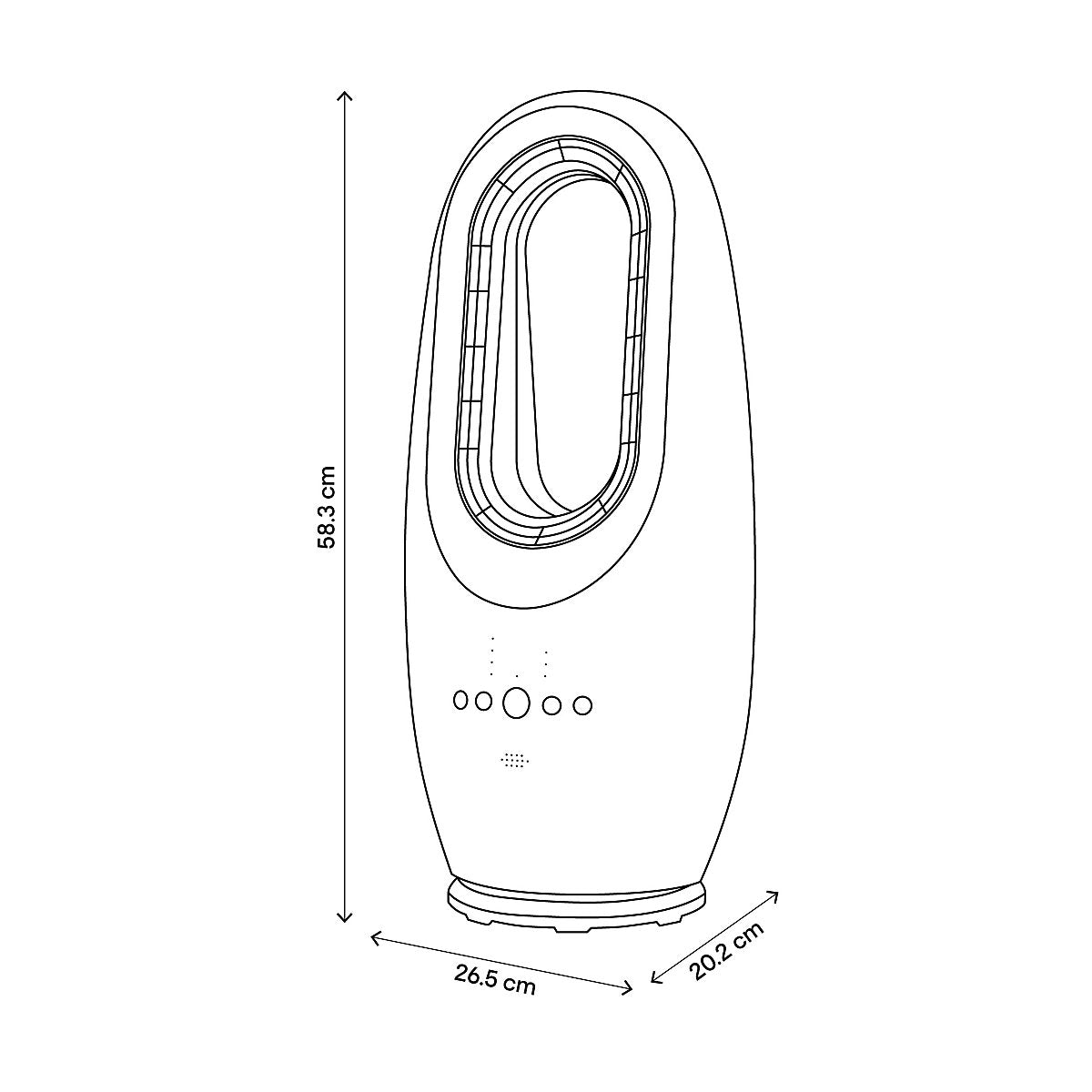 Ventilador Móvil Blanco con LED 45W 61dB(A)