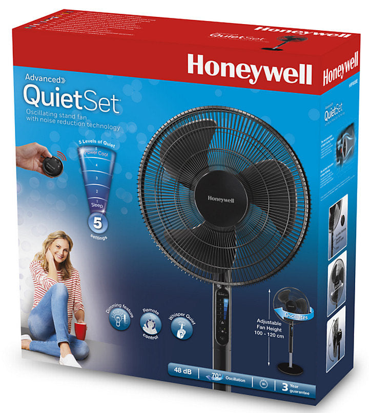 Honeywell HSF600BE4 Ventilador de pie QuietSet Negro con control remoto