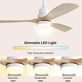 ProximaX Ventilador de Techo Madera Maciza 132 cm 6 Velocidades