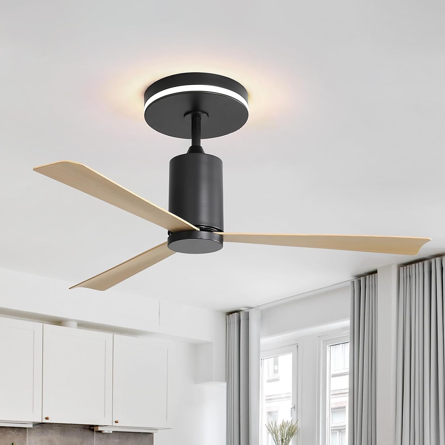 Ventilador de techo Fortuna Lai 52" 3 palas ABS motor DC 6 velocidades con mando a distancia, silencioso