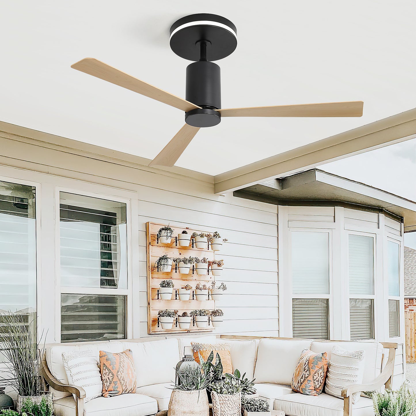 Ventilador de techo Fortuna Lai 52" 3 palas ABS motor DC 6 velocidades con mando a distancia, silencioso