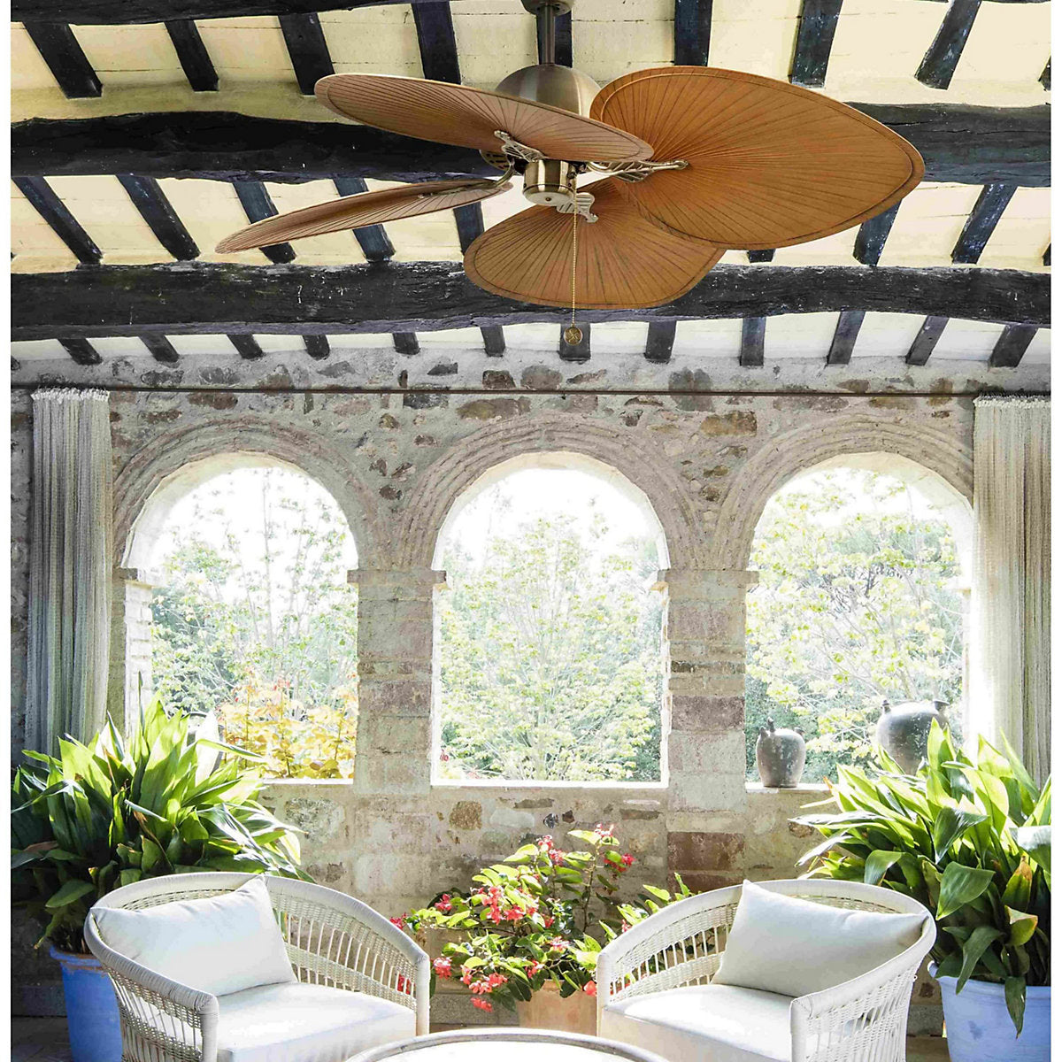 Ventilador Techo Acero Ottone Satinato Pales ABS Marrón Sin Luz