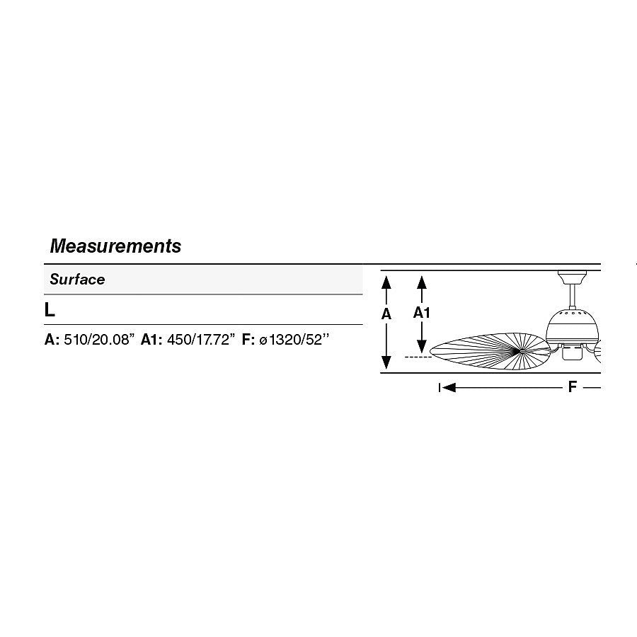 Ventilador Techo Acero Ottone Satinato Pales ABS Marrón Sin Luz