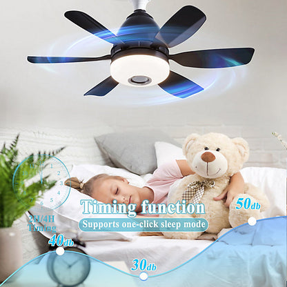 Bextsrack Ventilador Techo E27 LED RGB, Control Remoto, 50cm