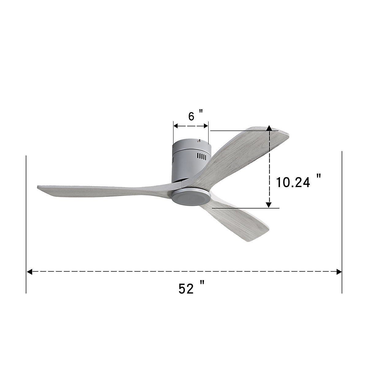 Eurotube Ventilador Techo Empotrado 52" Motor DC Silencioso