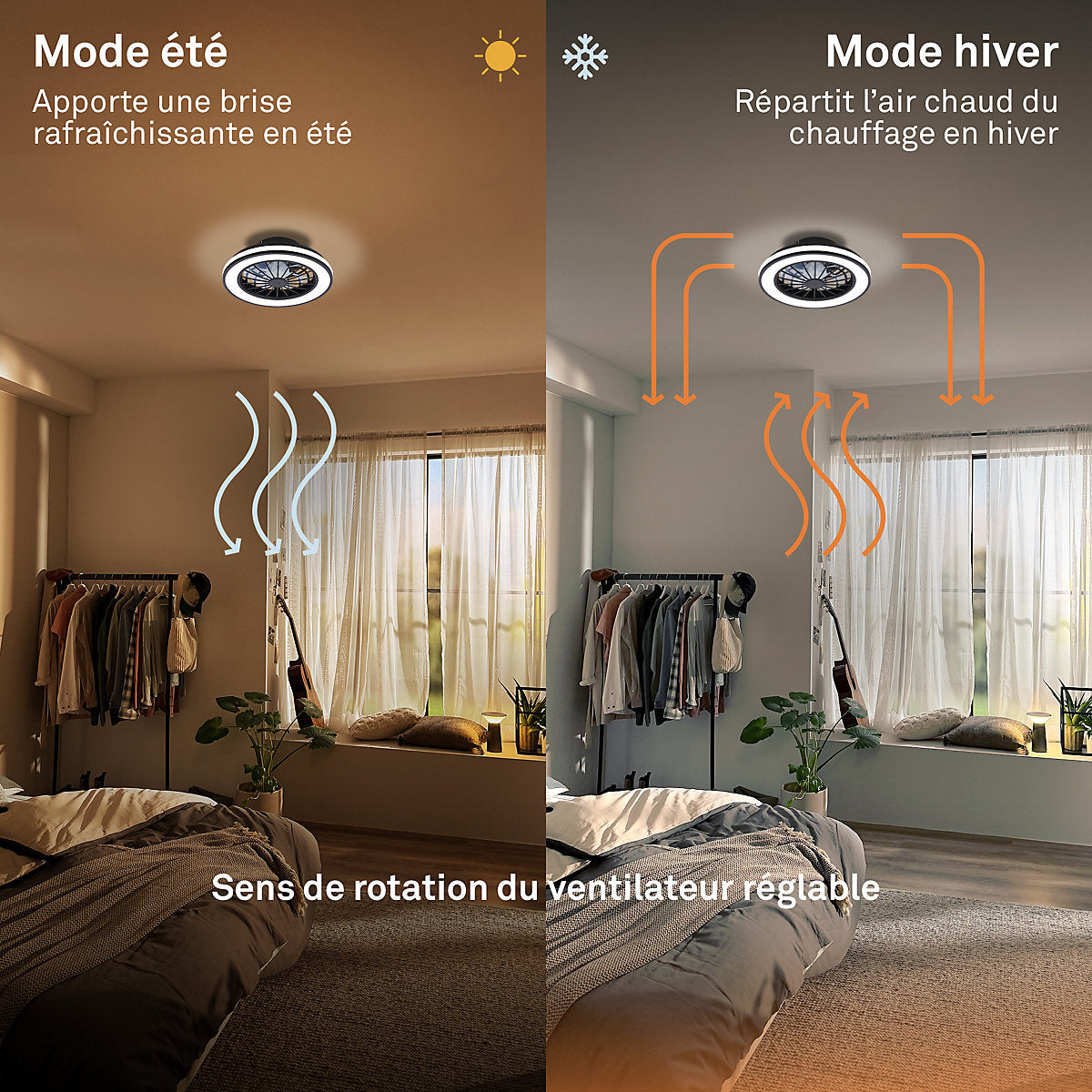 Briloner VENTURO Ventilador de Techo LED CCT Negro 24W 2600lm