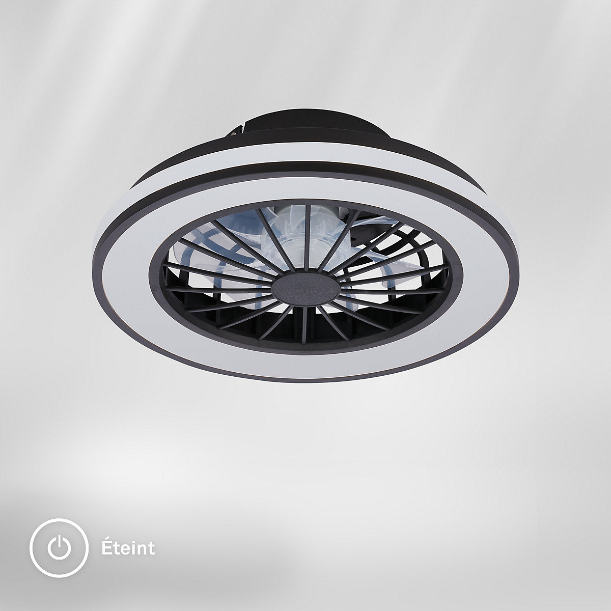 Briloner VENTURO Ventilador de Techo LED CCT Negro 24W 2600lm