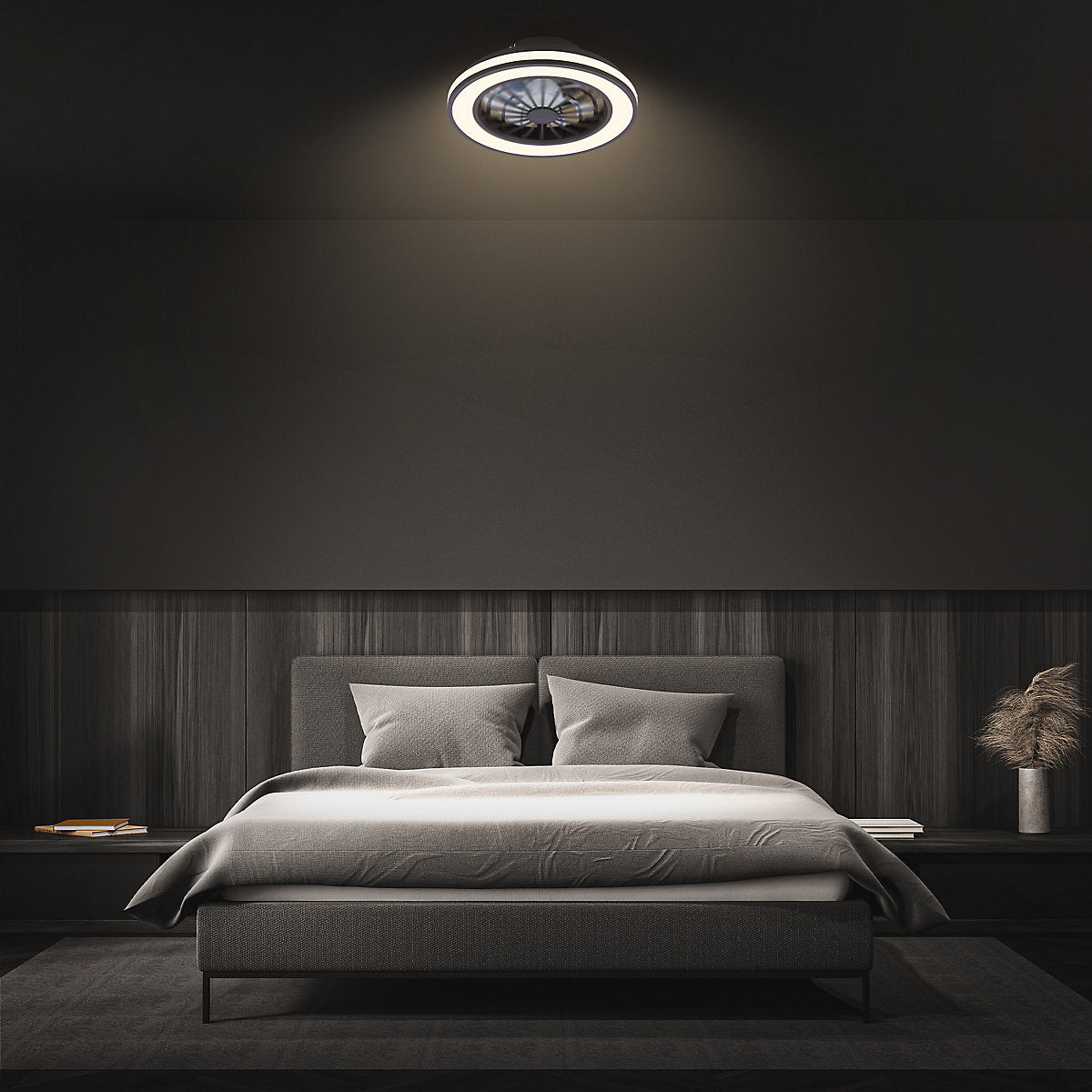 Briloner VENTURO Ventilador de Techo LED CCT Negro 24W 2600lm