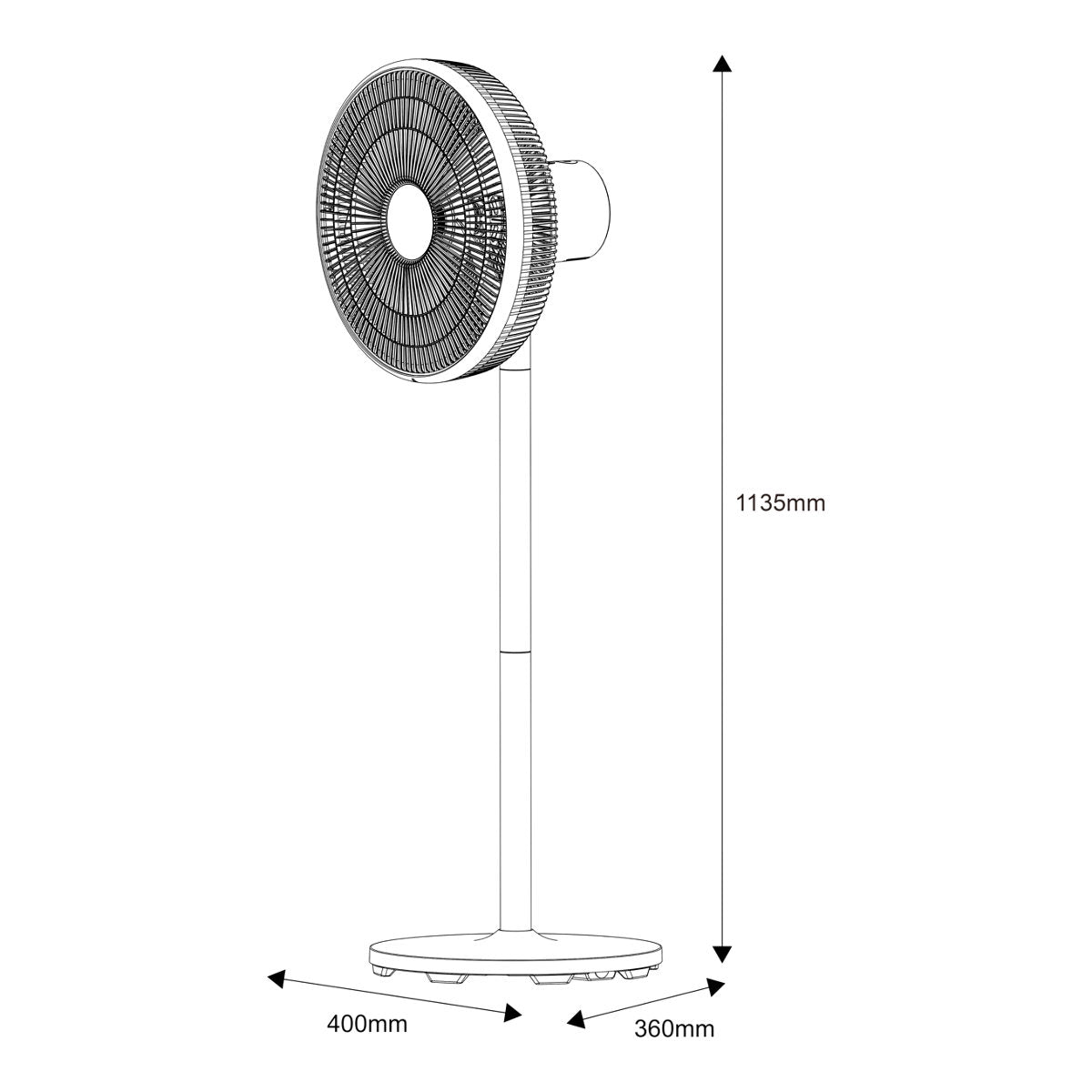 GoodHome FSD40-20BR Ventilador de Pie 40 cm Oscilante con Control Remoto