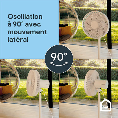 GoodHome FSD40-20BR Ventilador de Pie 40 cm Oscilante con Control Remoto