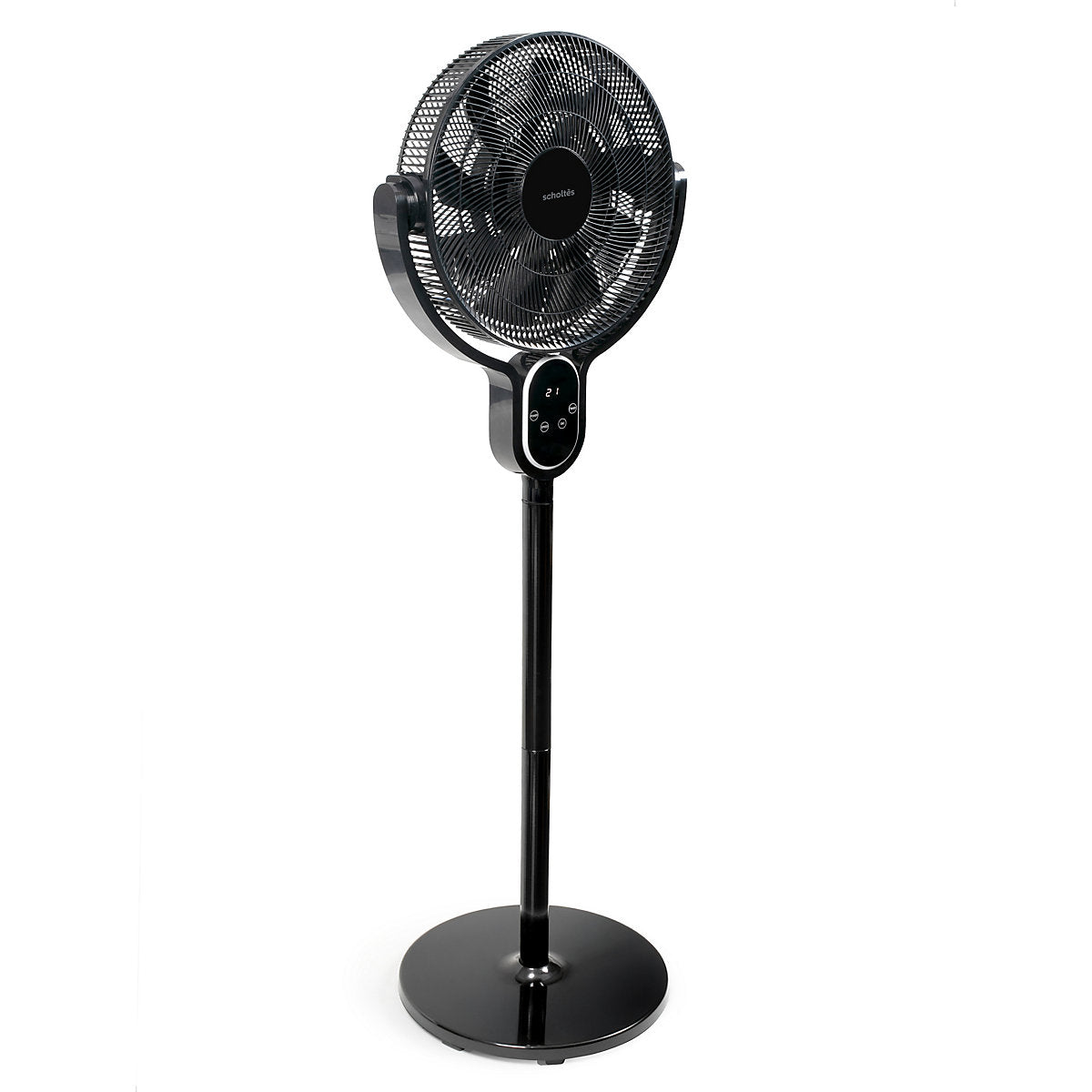 Scholtès Ventilador de Pie Digital 40 cm Negro Silencioso