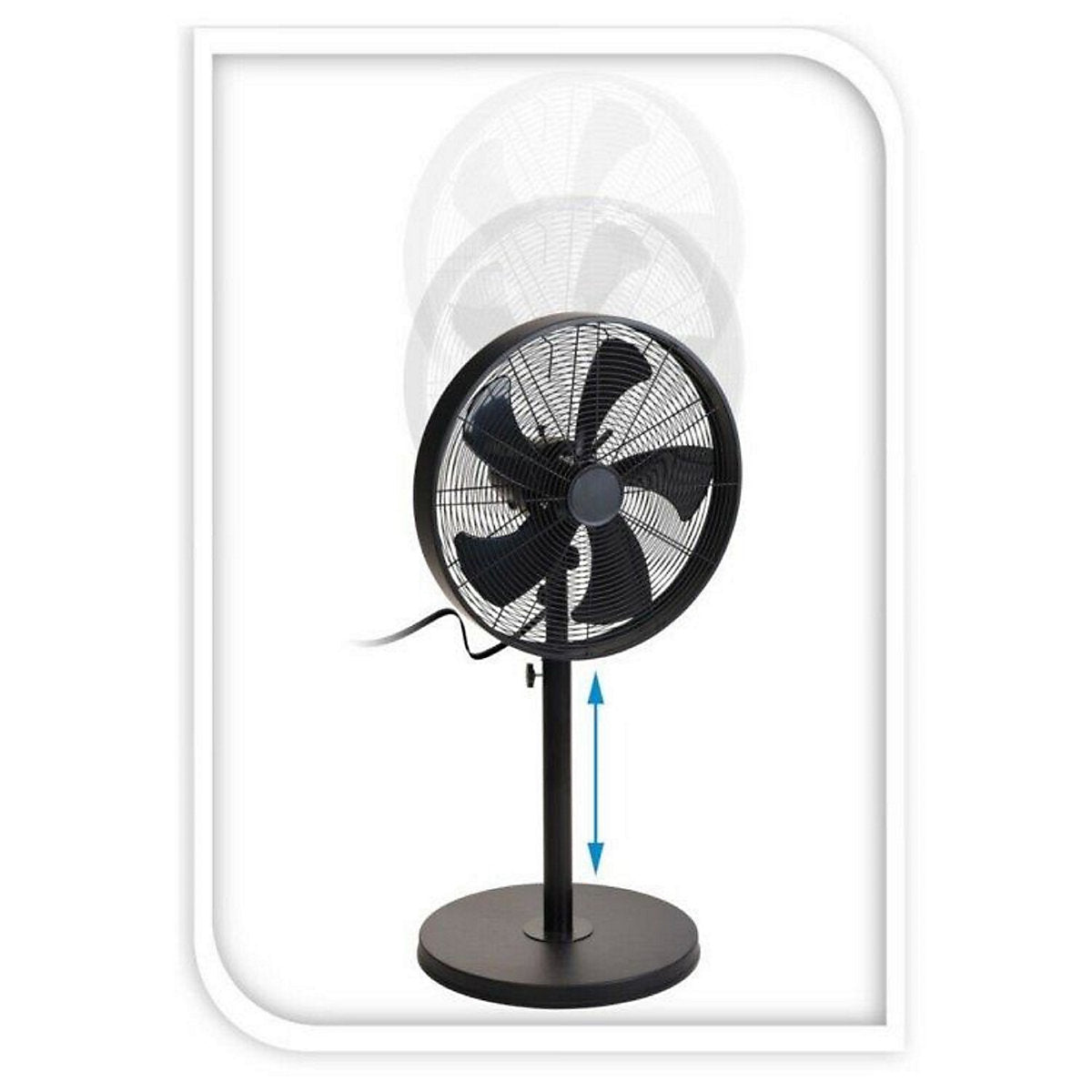 Excellent Houseware Ventilador de Pie Oscilante 3 Velocidades Negro