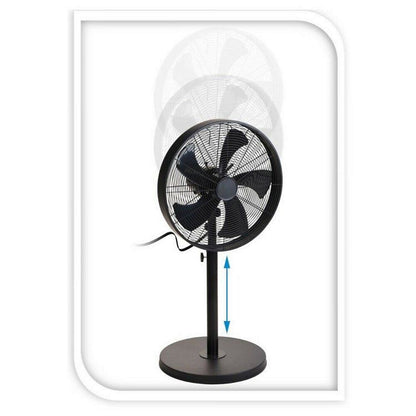 Excellent Houseware Ventilador de Pie Oscilante 3 Velocidades Negro