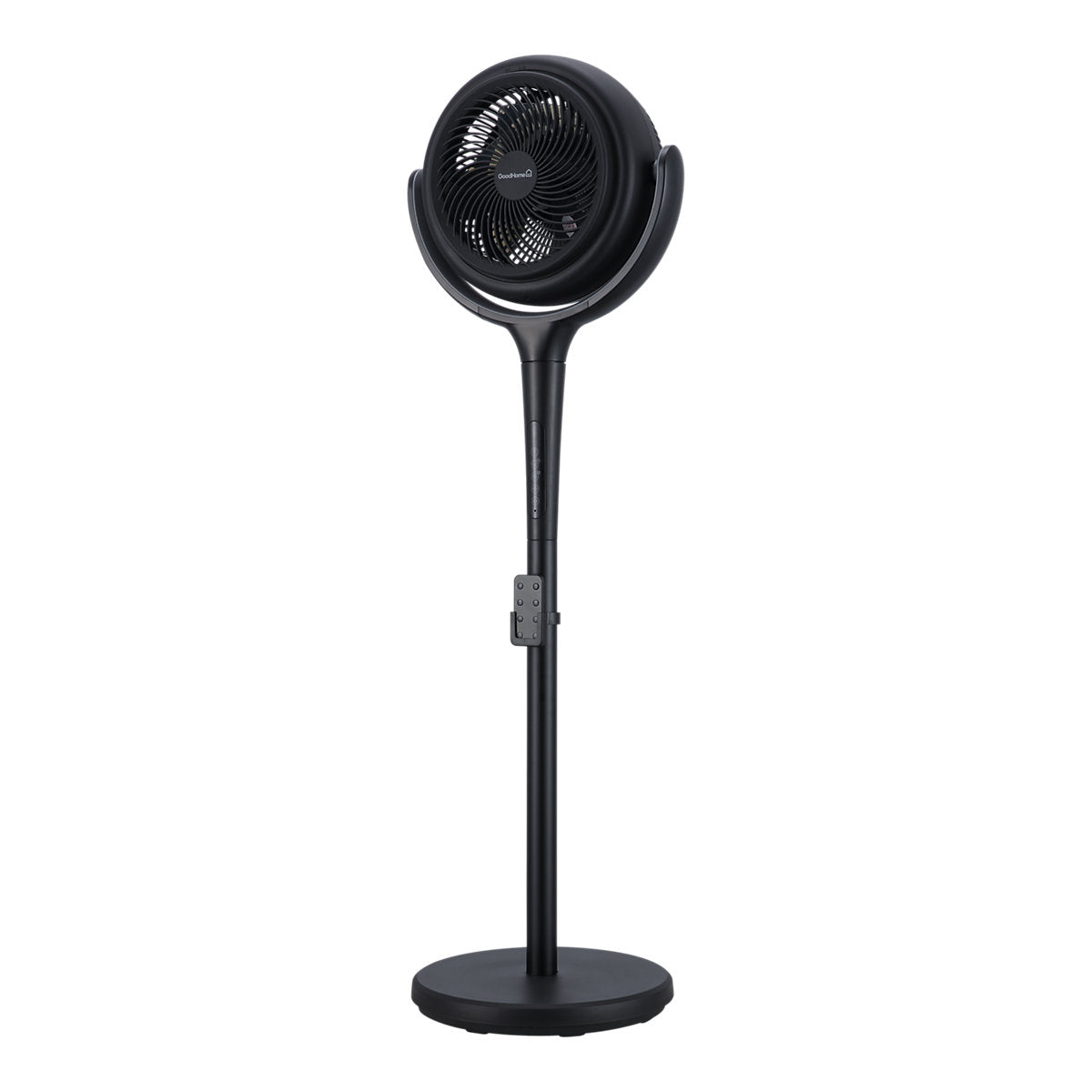 GoodHome GHOPF20-BKDC Ventilador de Pie Silencioso 36,5 cm Negro 12 Velocidades + Oscilación 3D