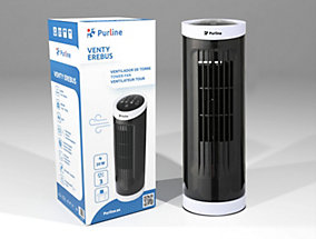 Pureline VENTY EREBUS Ventilador Torre Compacto Rotativo 20W Negro